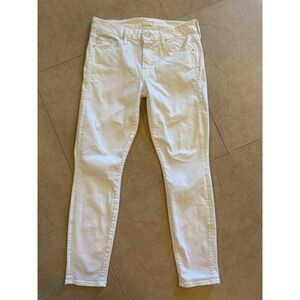 MOTHER The Looker Crop Skinny Jeans Stayin' Alive White Denim Sz 27 Made in USA